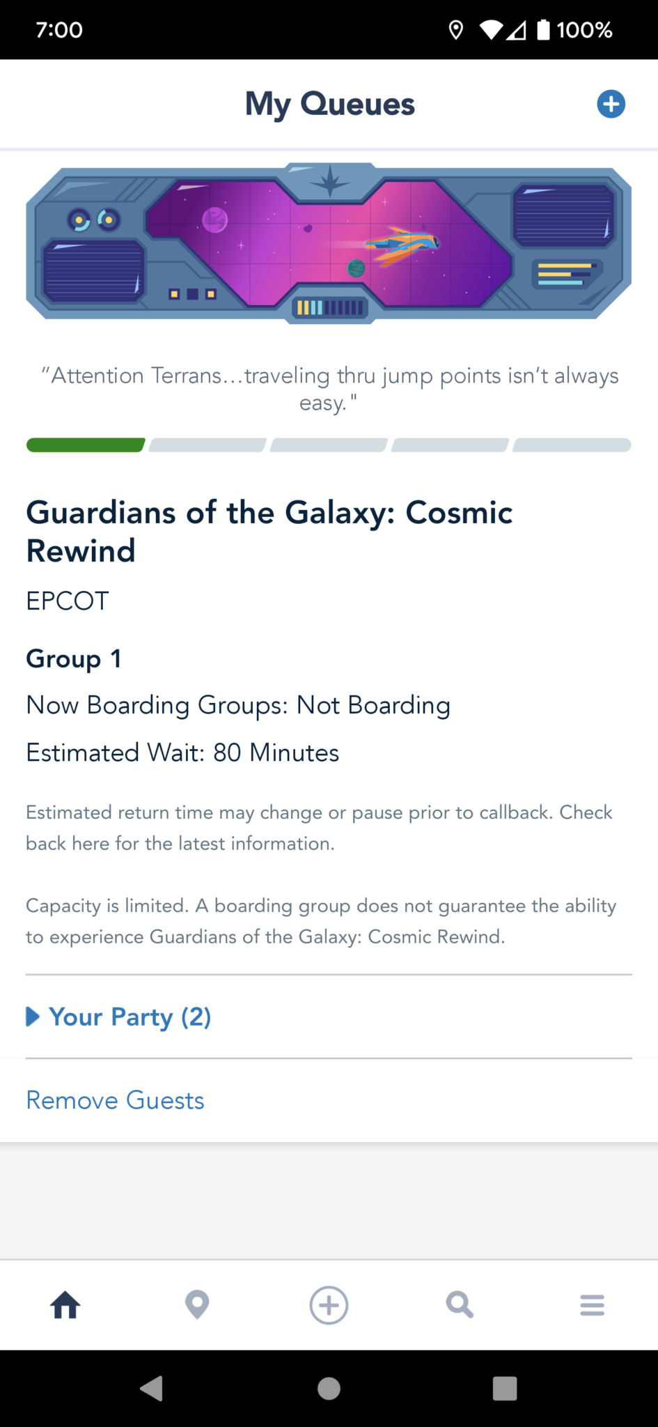 Guardians of the Galaxy Cosmic Rewind to use Virtual Queue